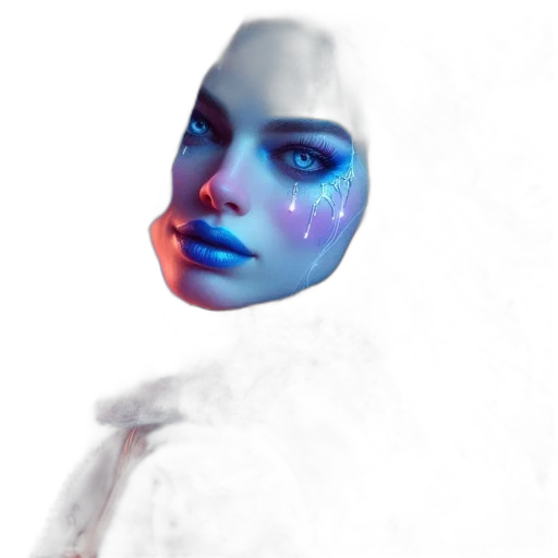face, mask, robot, creature, photorealistic, 3d render, concept art, fantasy art transparent PNG cut-out