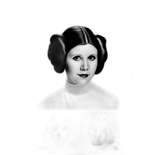 face, photorealistic, pixel art, comic book art, concept art, collage, eight, black-and-white transparent PNG cut-out