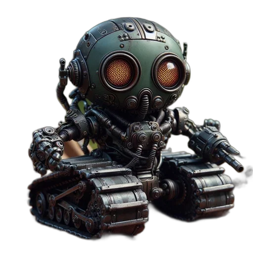 robot, weapon, creature, concept art, 3d render, cyberpunk, pixel art, intricate transparent PNG cut-out