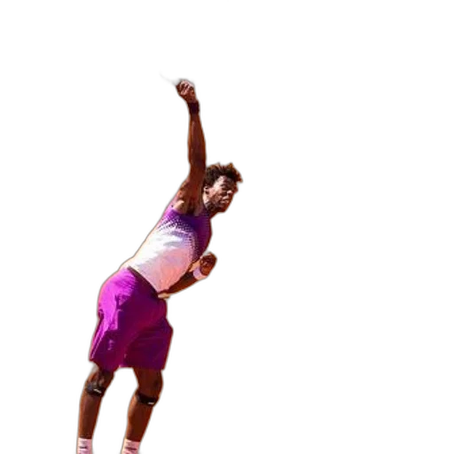 staff, 3d render, vaporwave, neon, tennis, player, purple, outfit transparent PNG cut-out