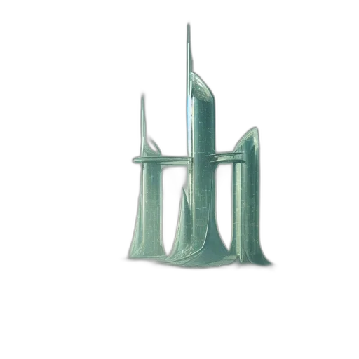 building, crown, 3d render, concept art, pixel art, fantasy art, green, futuristic transparent PNG cut-out