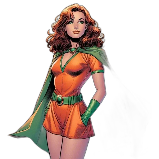 dress, comic book art, concept art, fantasy art, cartoon, green, earth tones, female transparent PNG cut-out
