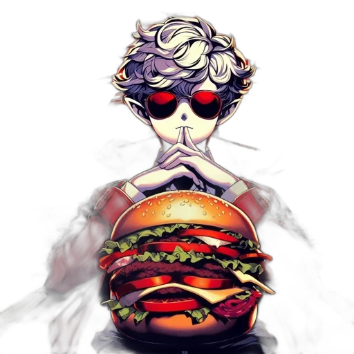 food, concept art, pixel art, vaporwave, cyberpunk, animated, character, silver transparent PNG cut-out