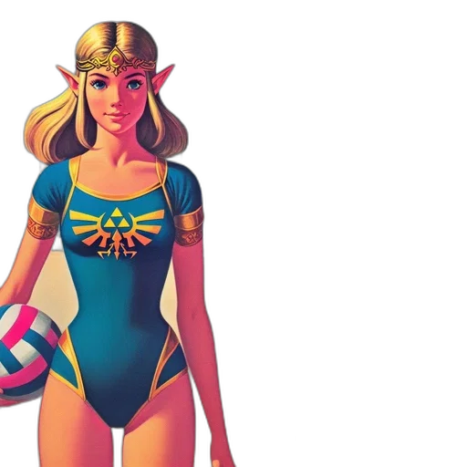 concept art, fantasy art, comic book art, pixel art, princess, zelda, legend, depicted transparent PNG cut-out