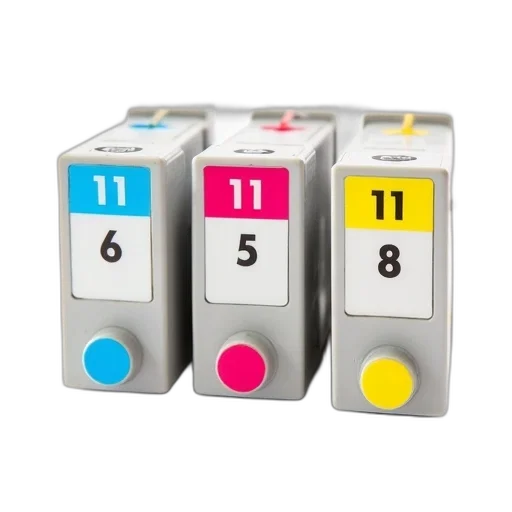 jewelry, pastel, colorful, three, ink, cartridges, displayed, white transparent PNG cut-out