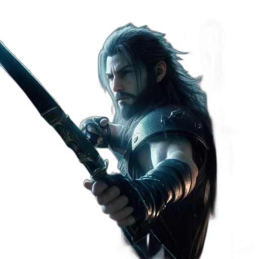 sword, weapon, dragon, fantasy art, concept art, comic book art, photorealistic, blue transparent PNG cut-out