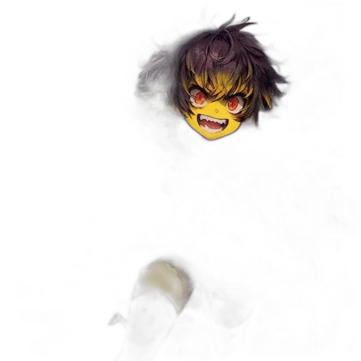 creature, mask, face, weapon, concept art, pixel art, anime, comic book art transparent PNG cut-out