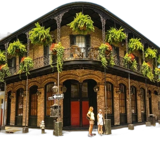 building, photorealistic, 3d render, city street, two, women, stand, front transparent PNG cut-out