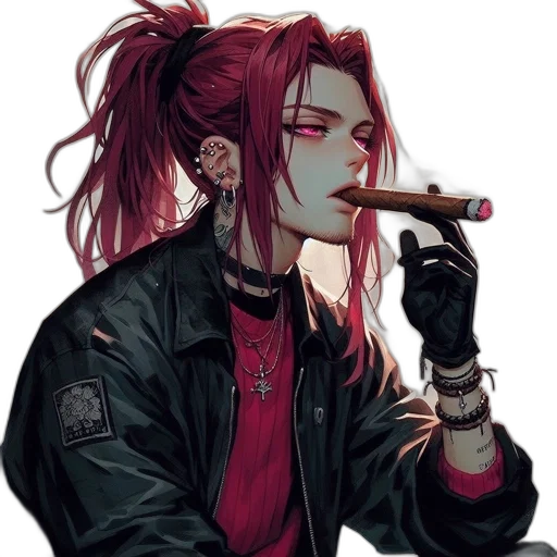 jacket, jewelry, staff, cyberpunk, concept art, fantasy art, comic book art, neon lights transparent PNG cut-out