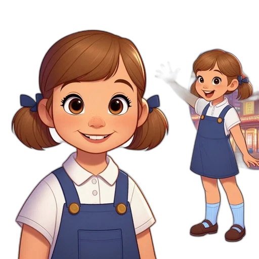 staff, face, dress, cartoon, 3d render, anime, concept art, image transparent PNG cut-out