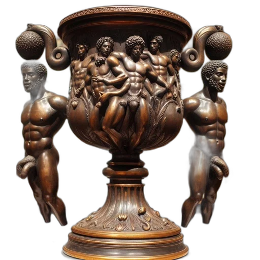 crown, furniture, jewelry, staff, detailed, bronze, statue, features transparent PNG cut-out