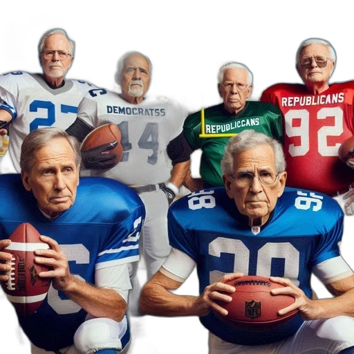 concept art, group, elderly, men, football, uniforms, representing, different transparent PNG cut-out