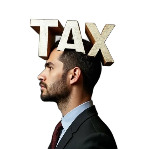 staff, person, word, tax, over, his, head, man transparent PNG cut-out