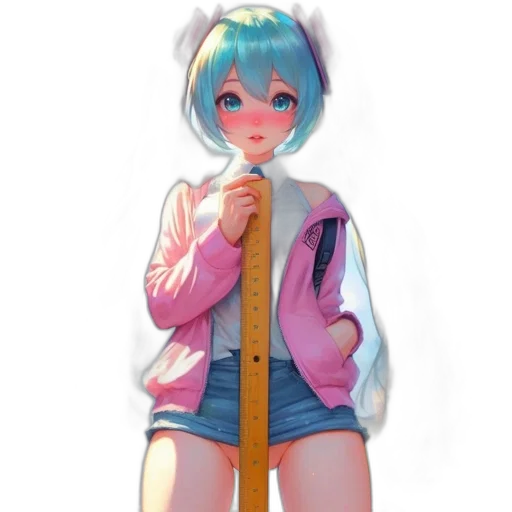staff, sword, weapon, jacket, anime, vaporwave, concept art, 3d render transparent PNG cut-out
