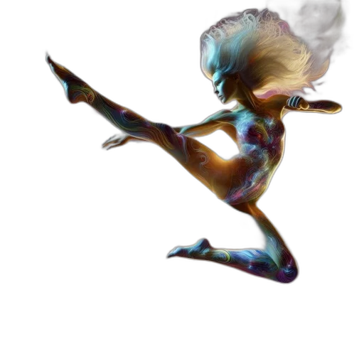 creature, mask, hair, dragon, vaporwave, concept art, 3d render, fantasy art transparent PNG cut-out