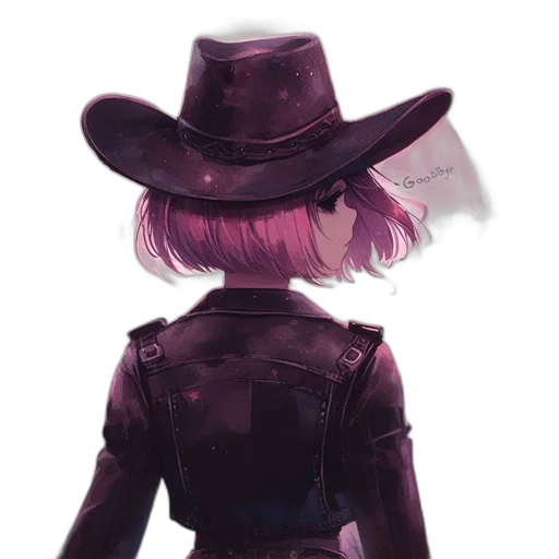 hat, jacket, weapon, robot, watercolor, concept art, cyberpunk, pixel art transparent PNG cut-out