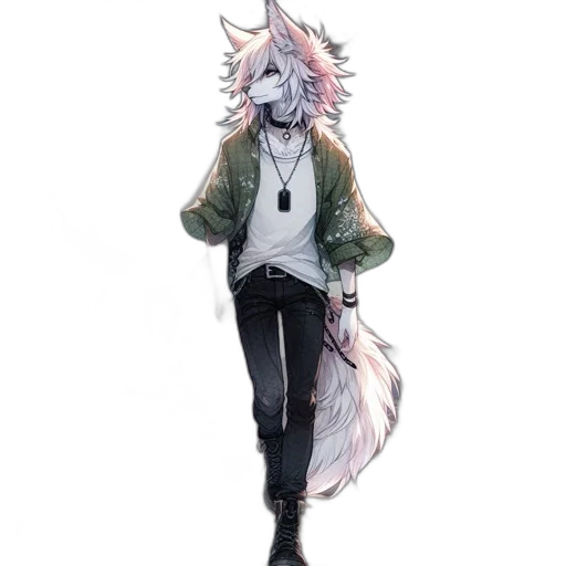 jacket, staff, animal, creature, watercolor, concept art, pixel art, fantasy art transparent PNG cut-out