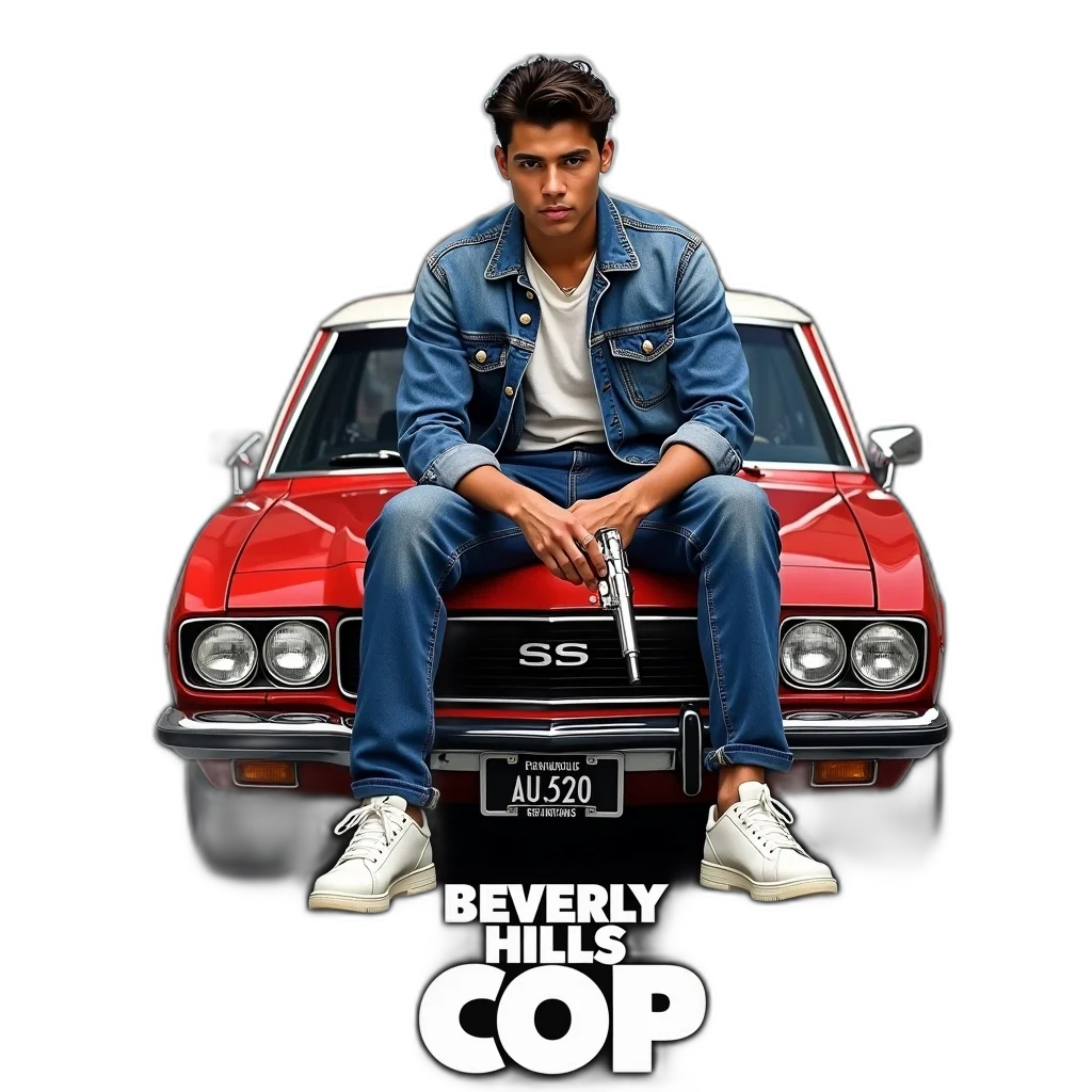 jacket, car, concept art, movie, poster, featuring, young, man transparent PNG cut-out