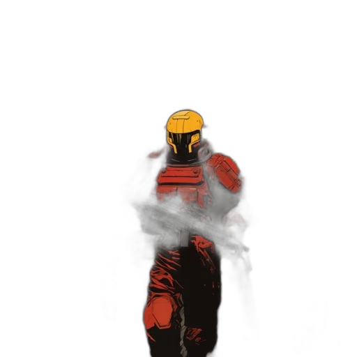 robot, mask, jacket, creature, concept art, pixel art, watercolor, comic book art transparent PNG cut-out