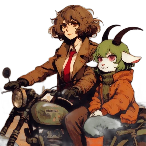 jacket, animal, weapon, staff, concept art, anime, pixel art, watercolor transparent PNG cut-out