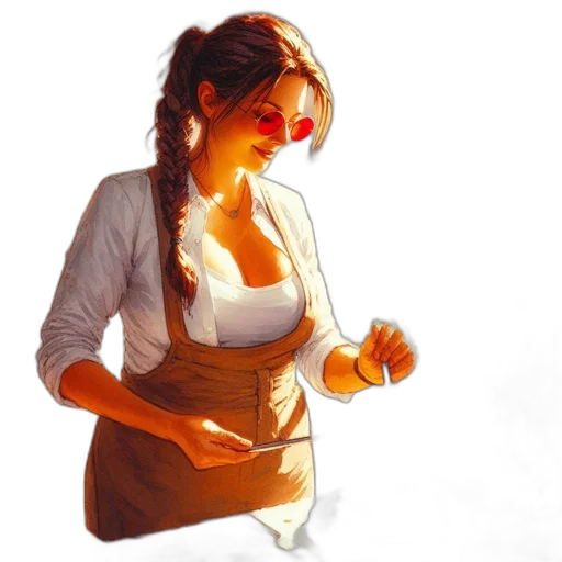 staff, dress, jewelry, mask, oil painting, photorealistic, concept art, 3d render transparent PNG cut-out