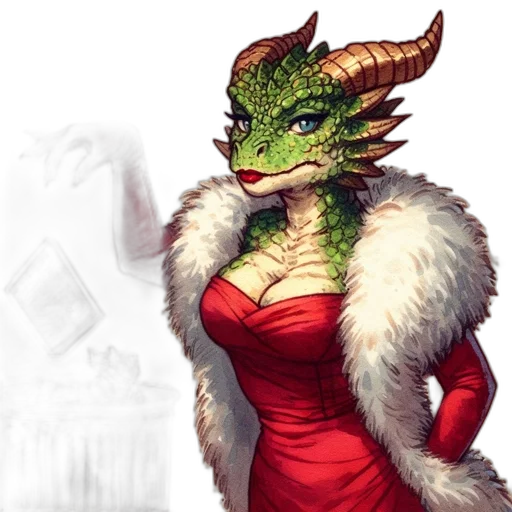 dragon, dress, staff, fantasy art, concept art, pixel art, photorealistic, dragon-like transparent PNG cut-out