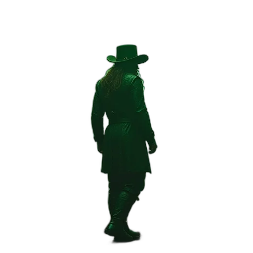 hat, staff, robot, jacket, concept art, 3d render, pixel art, cyberpunk transparent PNG cut-out