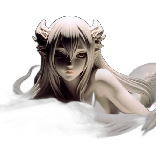 creature, mask, fantasy art, concept art, watercolor, photorealistic, underwater, dark transparent PNG cut-out