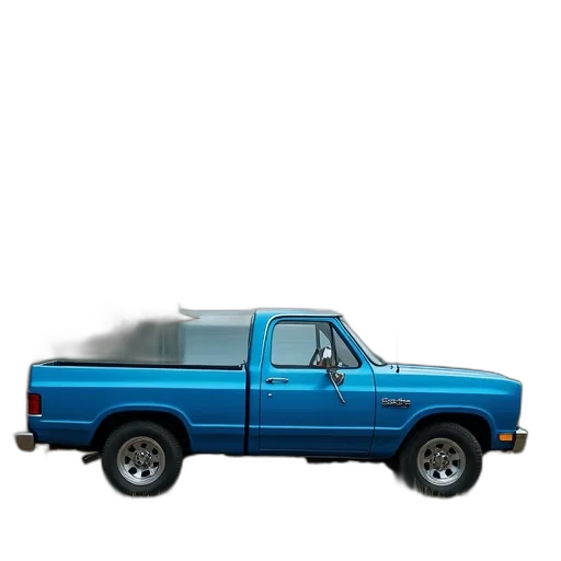 car, photorealistic, 3d render, concept art, blue, pickup, truck, parked transparent PNG cut-out