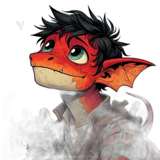 dragon, mask, fantasy art, concept art, pixel art, watercolor, fire, red transparent PNG cut-out