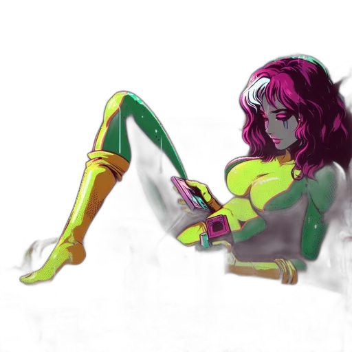 robot, staff, cyberpunk, concept art, comic book art, pixel art, neon lights, fire transparent PNG cut-out