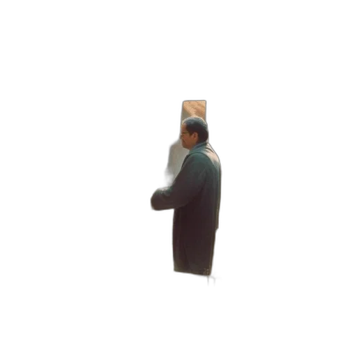 staff, robot, jacket, face, 3d render, pixel art, vaporwave, concept art transparent PNG cut-out
