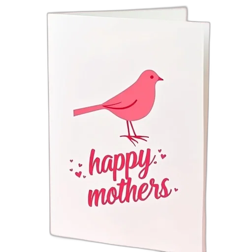 mother, day, card, words, happy, mothers, pink, bird transparent PNG cut-out