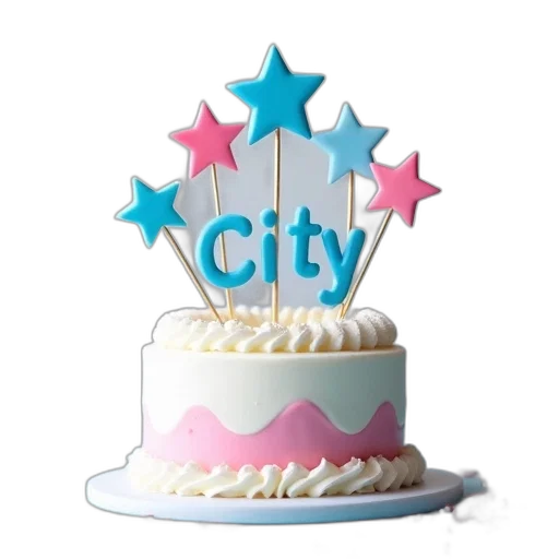 3d render, birthday, cake, blue transparent PNG cut-out