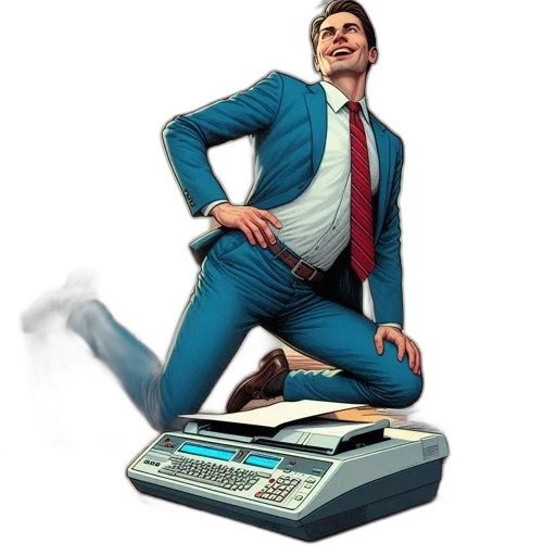 staff, furniture, concept art, 3d render, man, suit, stands, desk transparent PNG cut-out