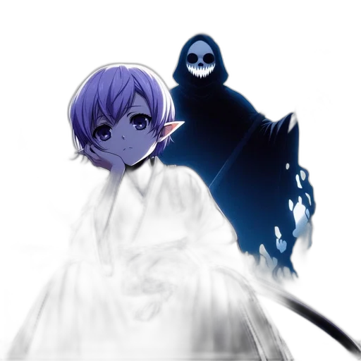 mask, creature, staff, weapon, anime, concept art, fantasy art, pixel art transparent PNG cut-out