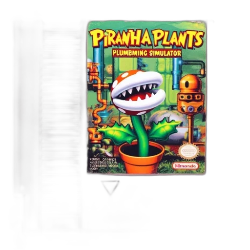 concept art, nes, game, cartridge, titled, piranha, plants, plumbing transparent PNG cut-out