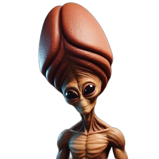 hat, creature, animal, staff, concept art, 3d render, alien, figure transparent PNG cut-out