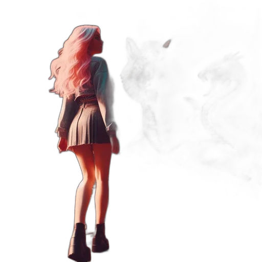 dress, jacket, creature, mask, concept art, pixel art, anime, 3d render transparent PNG cut-out