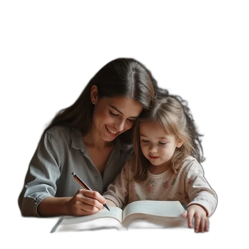 photorealistic, woman, teaching, her transparent PNG cut-out