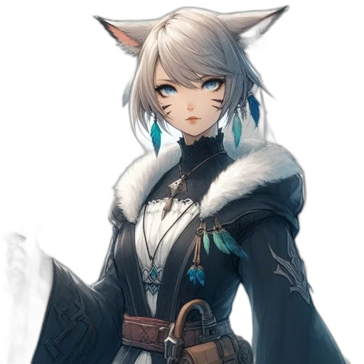 staff, animal, weapon, face, fantasy art, concept art, anime, pixel art transparent PNG cut-out