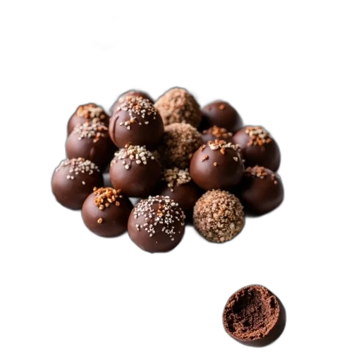 food, crown, 3d render, photorealistic, earth tones, variety, chocolate, truffles transparent PNG cut-out