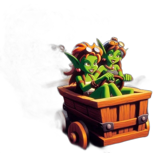 concept art, 3d render, fantasy art, pixel art, group, green-skinned, creatures, possibly transparent PNG cut-out