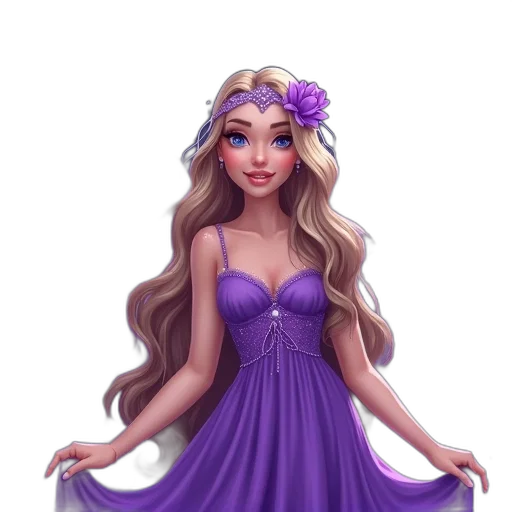 dress, crown, jewelry, fantasy art, concept art, cartoon, photorealistic, pastel transparent PNG cut-out