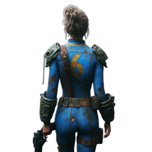 jacket, staff, concept art, cyberpunk, pixel art, fantasy art, blue, female transparent PNG cut-out