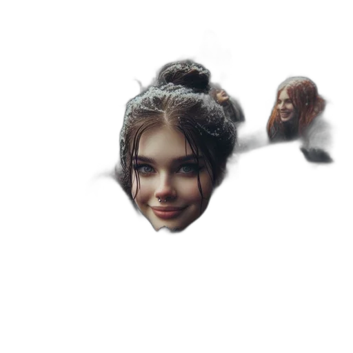 face, mask, hair, creature, concept art, photorealistic, 3d render, pixel art transparent PNG cut-out