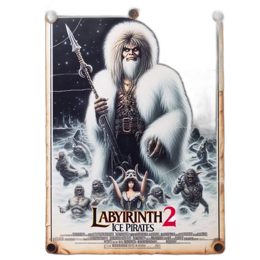 concept art, poster, labyrinth, ice, pirates, shows, fierce, character transparent PNG cut-out