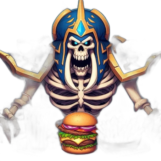 food, creature, staff, concept art, pixel art, fantasy art, 3d render, skeletal transparent PNG cut-out