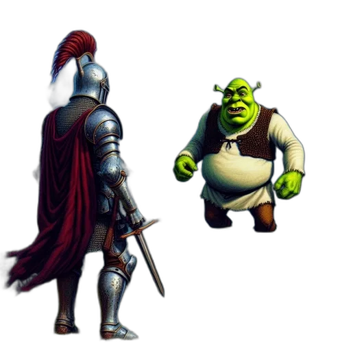 concept art, fantasy art, 3d render, pixel art, green, knight, stands, off transparent PNG cut-out