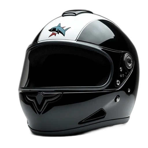 black, white, helmet, shark transparent PNG cut-out